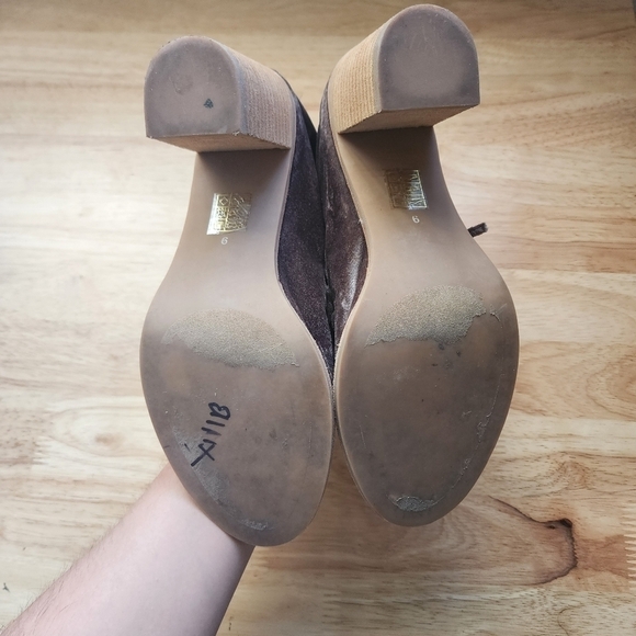 Jeffrey Campbell Velvet Taupe Lace Up Block Heel Sandal Strappy Festival Boho 9 - Picture 9 of 10